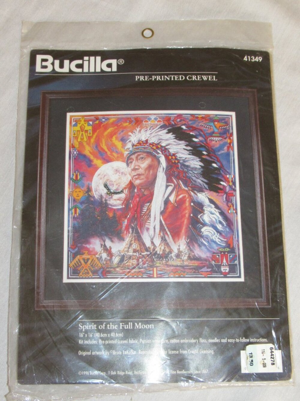 NEW Bucilla Crewel Embroidery Kit 41349 Spirit of the Full Moon Native American